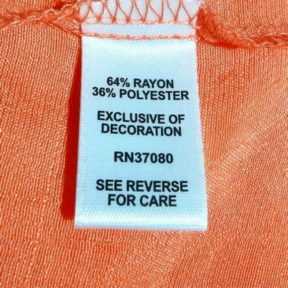 EST. 1946 Women's 18/20W Pink/Coral On/Off The Shoulder Bell Sleeves Peasant Top - Picture 4 of 8